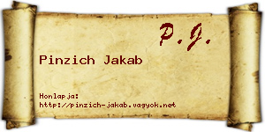 Pinzich Jakab névjegykártya